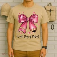 Last Day Of School Coquette Bow Teachers Graduatio T-Shirt thumb 6