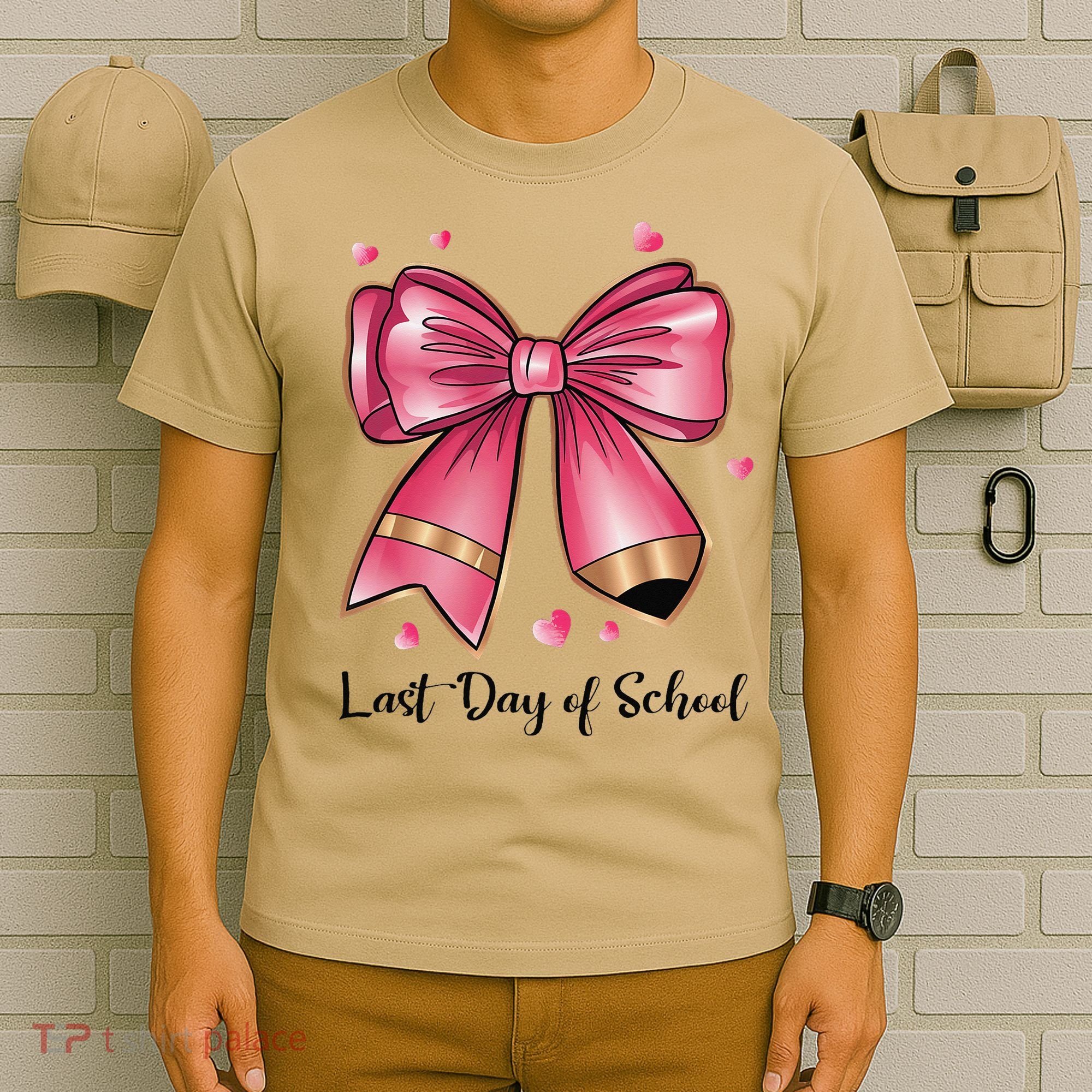Last Day Of School Coquette Bow Teachers Graduatio T-Shirt