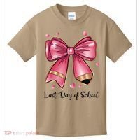 Last Day Of School Coquette Bow Teachers Graduatio Kids T-Shirt thumb 0