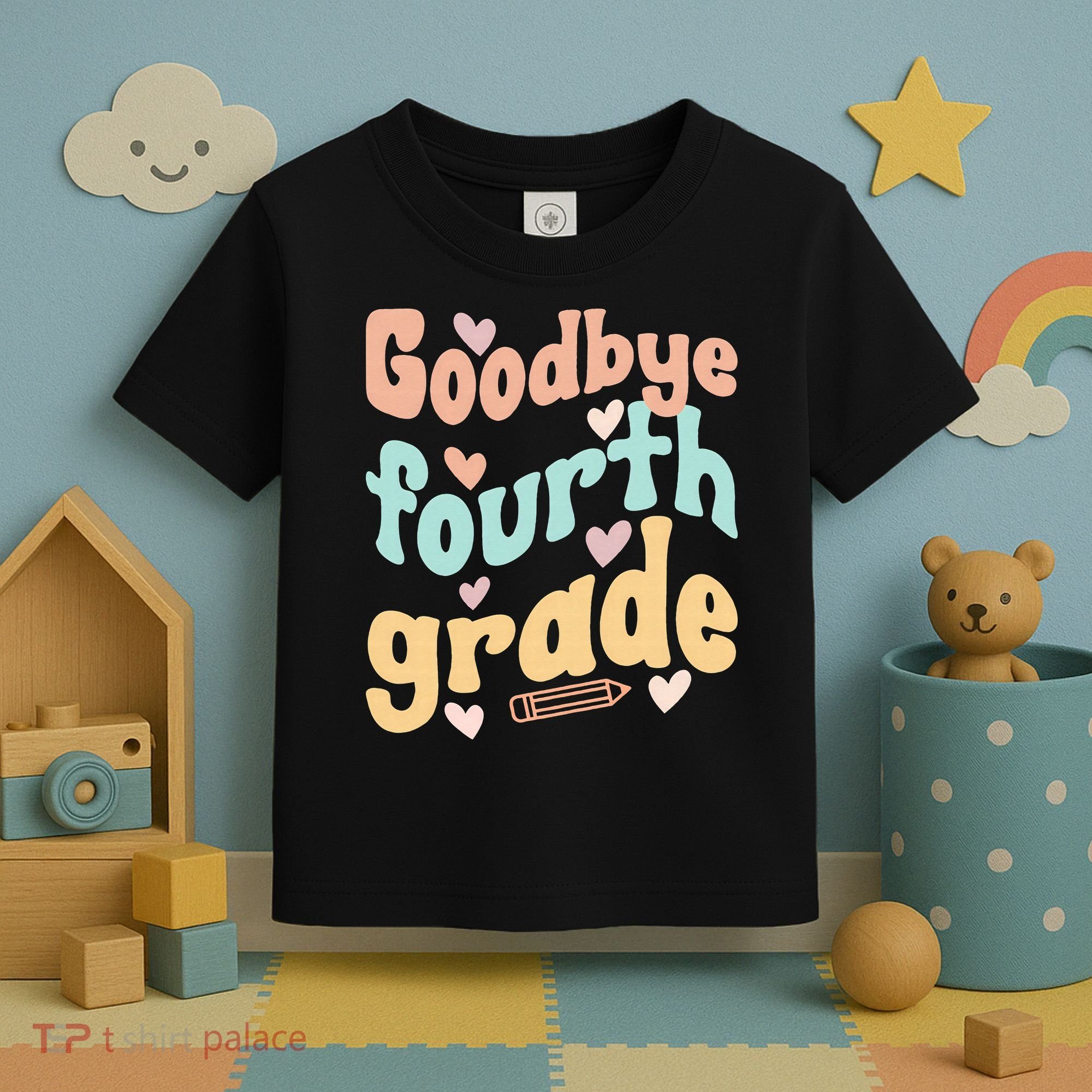 Last Day Of 4th Grade Groovy 4th Grade Last Day Of School Toddler T-Shirt