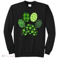 Lucky Dog Paw Irish Shamrocks Cute Dog Paw St Patrick's Day Sweatshirt thumb 0
