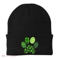 Lucky Dog Paw Irish Shamrocks Cute Dog Paw St Patrick's Day Beanie thumb 0