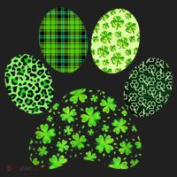 Lucky Dog Paw Irish Shamrocks Cute Dog Paw St Patrick's Day Beanie thumb 2