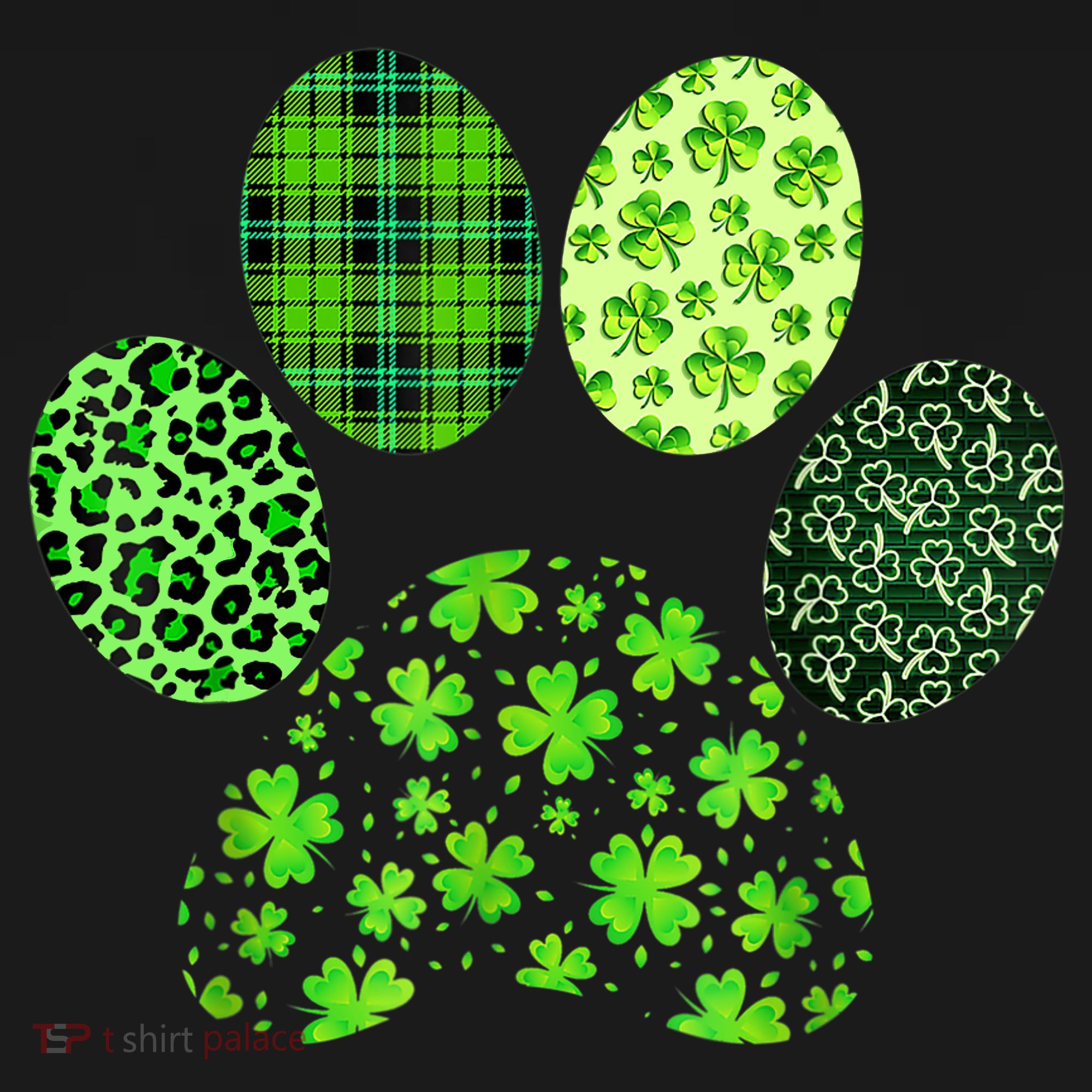 Lucky Dog Paw Irish Shamrocks Cute Dog Paw St Patrick's Day Coaster