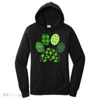 Lucky Dog Paw Irish Shamrocks Cute Dog Paw St Patrick's Day Women's Hoodie thumb 0