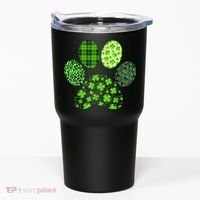 Lucky Dog Paw Irish Shamrocks Cute Dog Paw St Patrick's Day Tumbler thumb 0