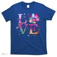 Love Dog Paw Print Colorful National Animal Shelter Week Gift T-Shirt thumb 0