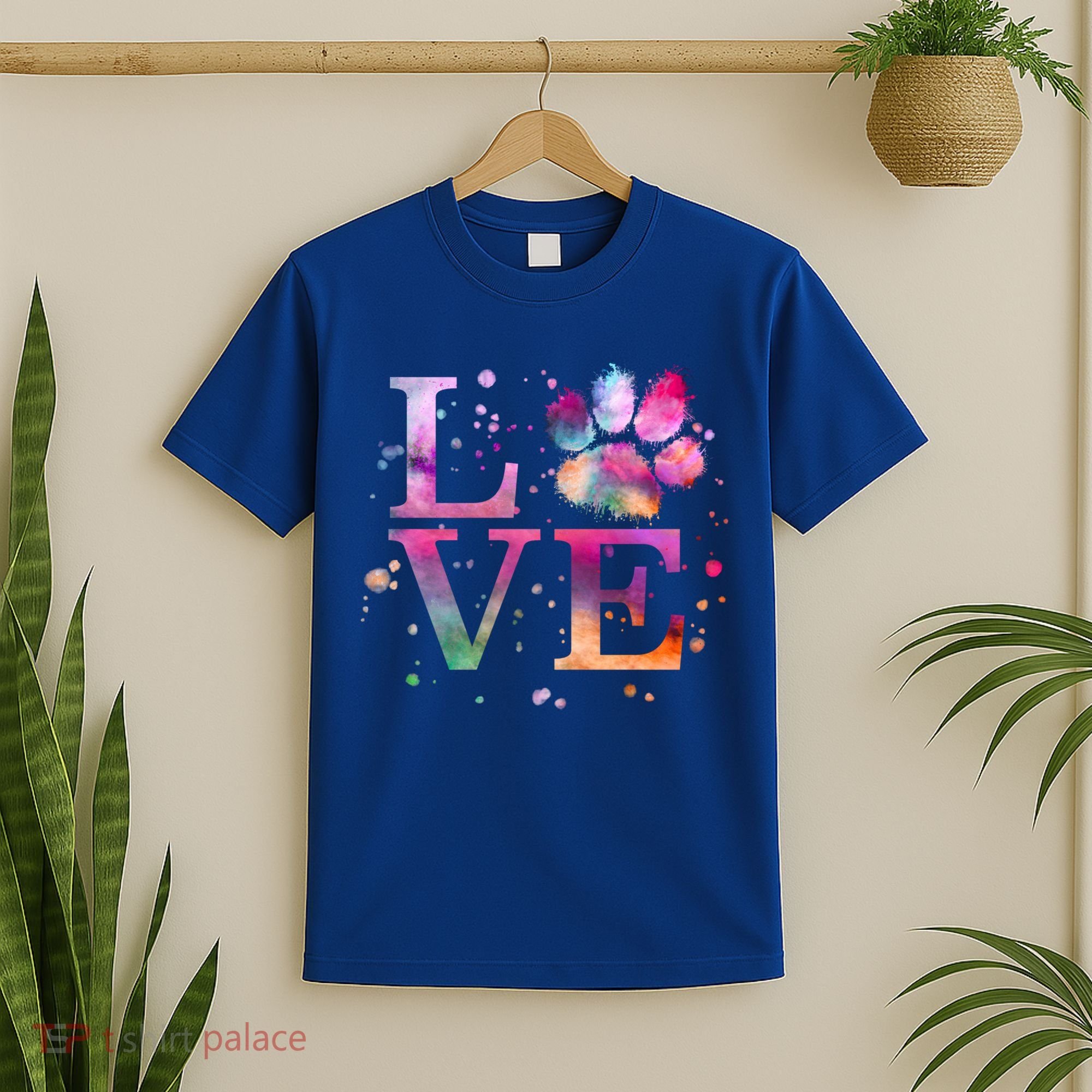 Love Dog Paw Print Colorful National Animal Shelter Week Gift T-Shirt