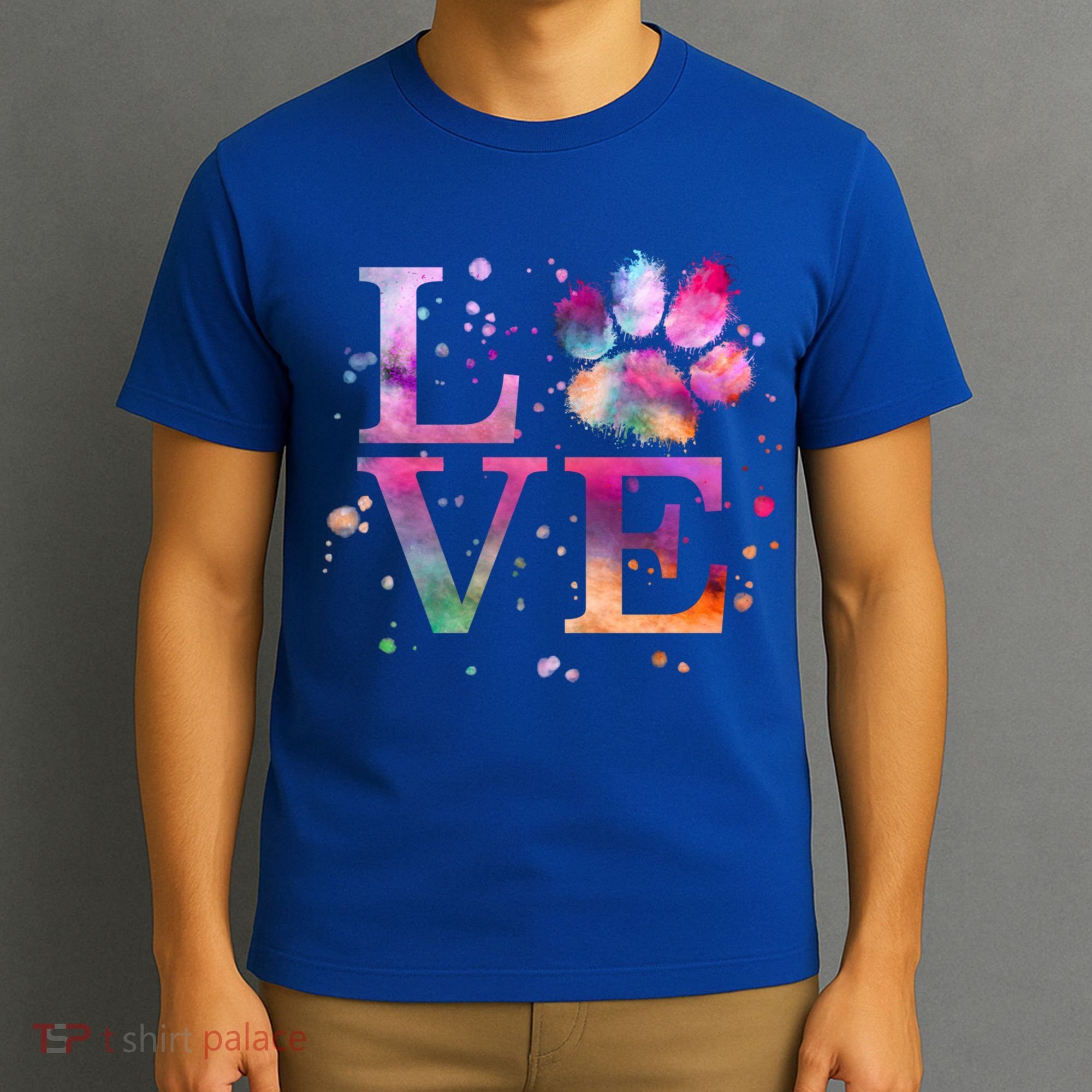 Love Dog Paw Print Colorful National Animal Shelter Week Gift T-Shirt