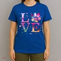 Love Dog Paw Print Colorful National Animal Shelter Week Gift T-Shirt thumb 4