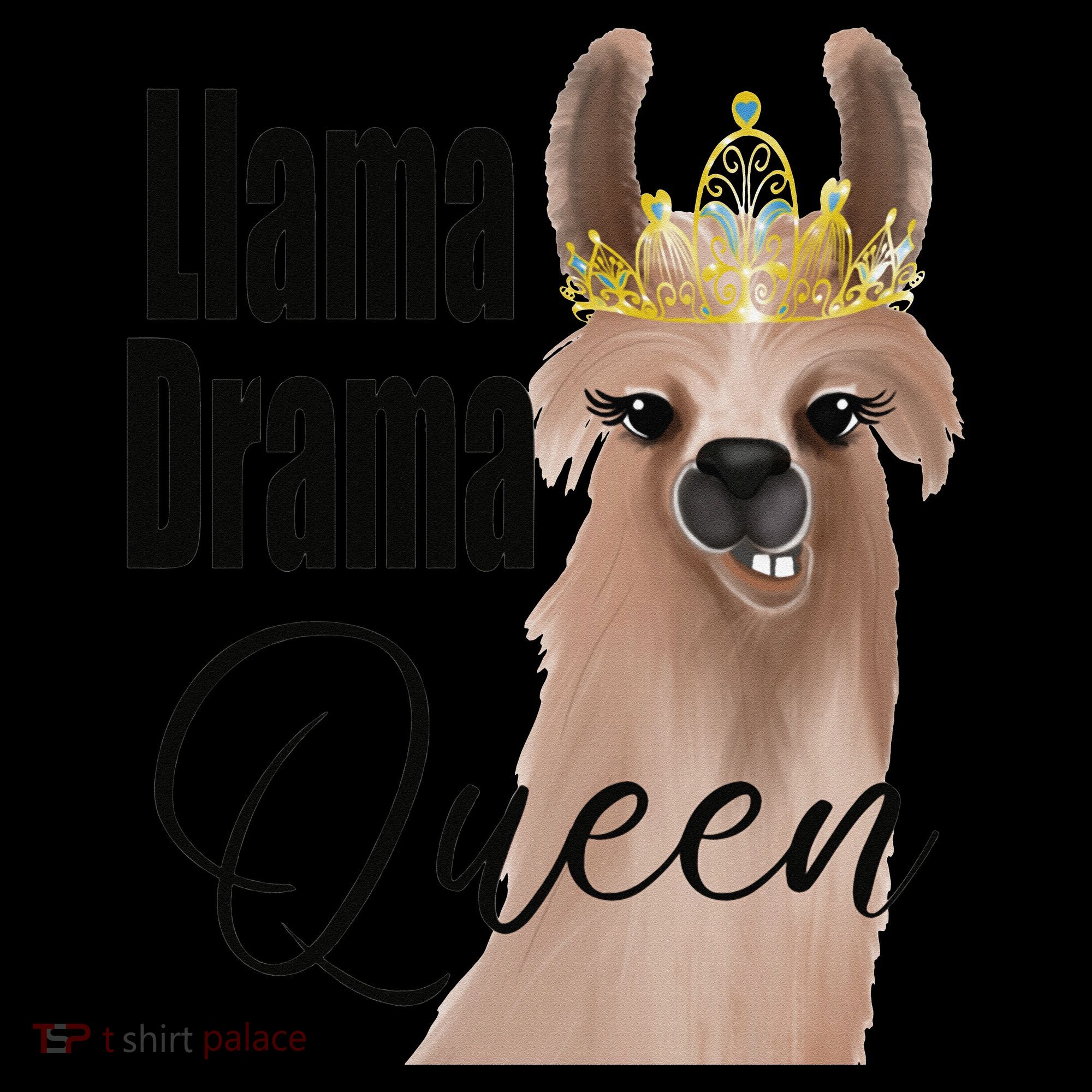 Llama Drama Queen Featuring An Adorable Llama With Crown_1 Gift Stripe Pom Pom Beanie