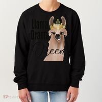 Llama Drama Queen Featuring An Adorable Llama With Crown_1 Gift Women's Sweatshirt thumb 0