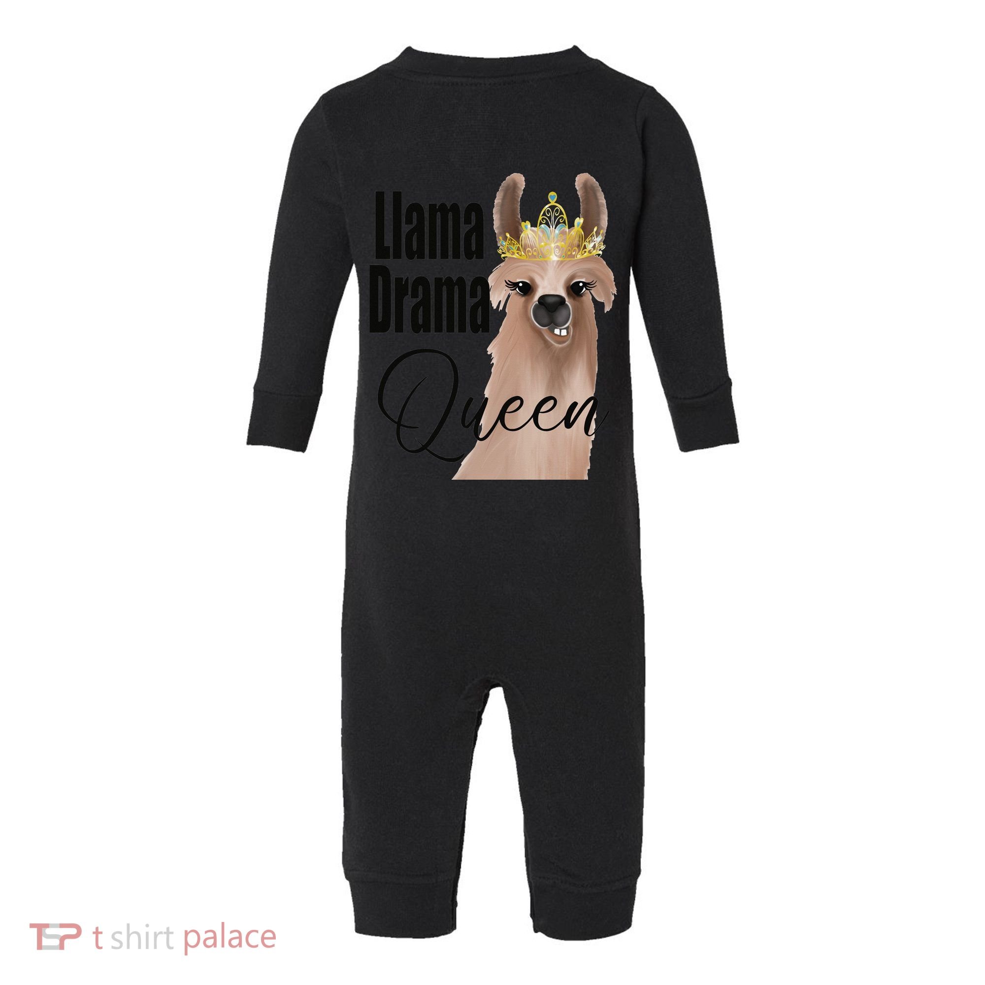 Llama Drama Queen Featuring An Adorable Llama With Crown_1 Gift Infant Fleece One Piece