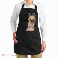Llama Drama Queen Featuring An Adorable Llama With Crown_1 Gift Apron thumb 2