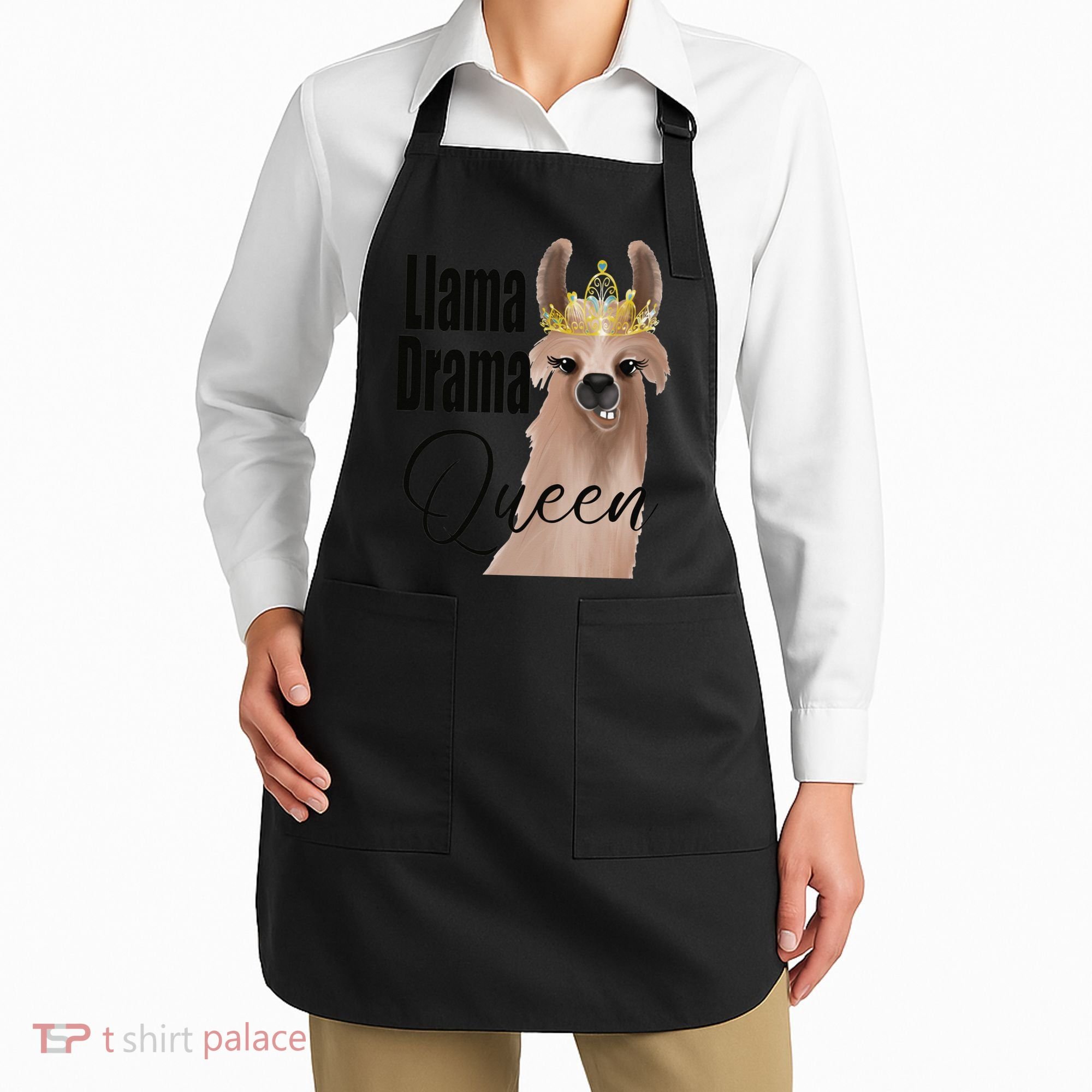 Llama Drama Queen Featuring An Adorable Llama With Crown_1 Gift Apron