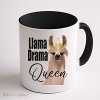 Llama Drama Queen Featuring An Adorable Llama With Crown_1 Gift Coffee Mug thumb 1