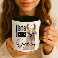 Llama Drama Queen Featuring An Adorable Llama With Crown_1 Gift Coffee Mug thumb 3