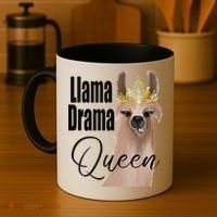 Llama Drama Queen Featuring An Adorable Llama With Crown_1 Gift Coffee Mug thumb 4