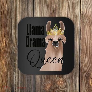 Llama Drama Queen Featuring An Adorable Llama With Crown_1 Gift Coaster