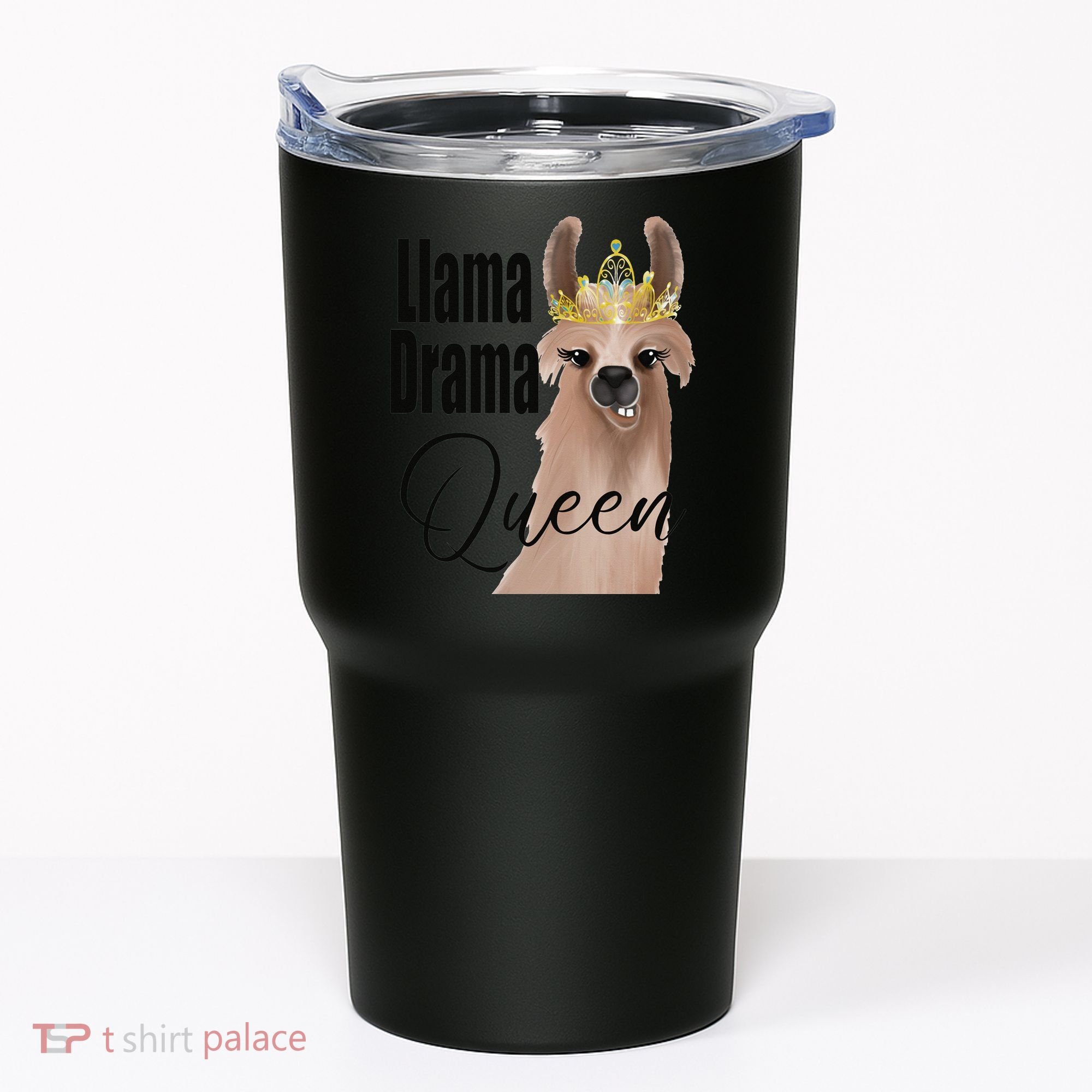 Llama Drama Queen Featuring An Adorable Llama With Crown_1 Gift Tumbler