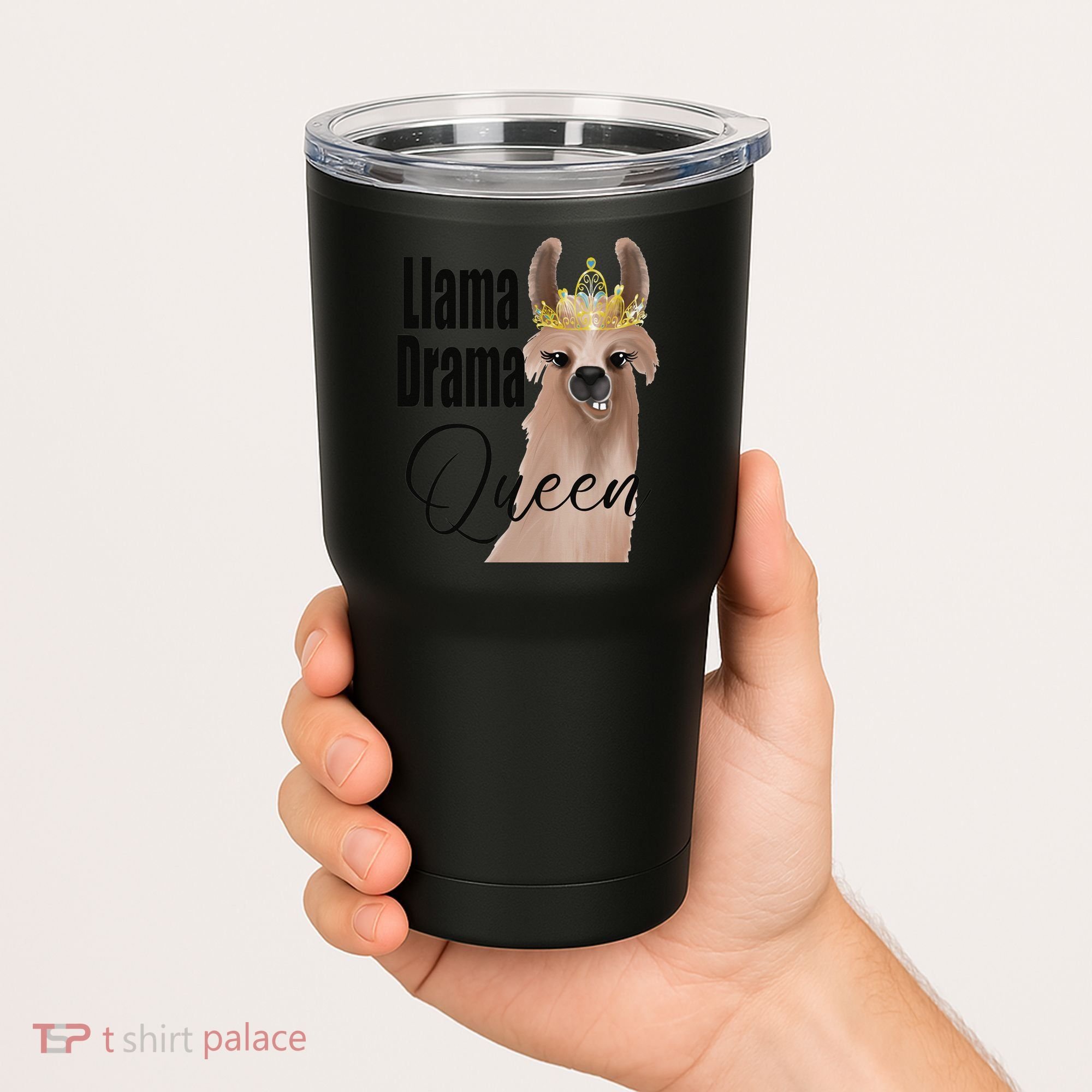 Llama Drama Queen Featuring An Adorable Llama With Crown_1 Gift Tumbler