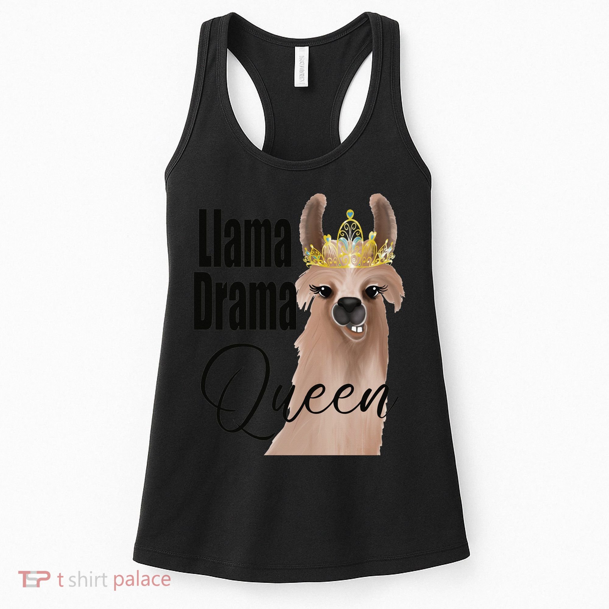 Llama Drama Queen Featuring An Adorable Llama With Crown_1 Gift Women's Tank Top