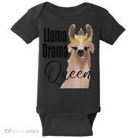 Llama Drama Queen Featuring An Adorable Llama With Crown_1 Gift Baby Bodysuit thumb 0