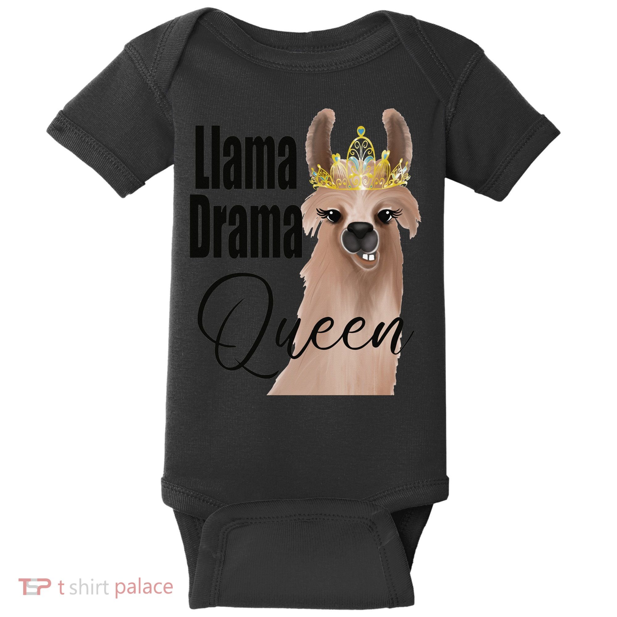 Llama Drama Queen Featuring An Adorable Llama With Crown_1 Gift Baby Bodysuit