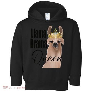 Llama Drama Queen Featuring An Adorable Llama With Crown_1 Gift Toddler Hoodie