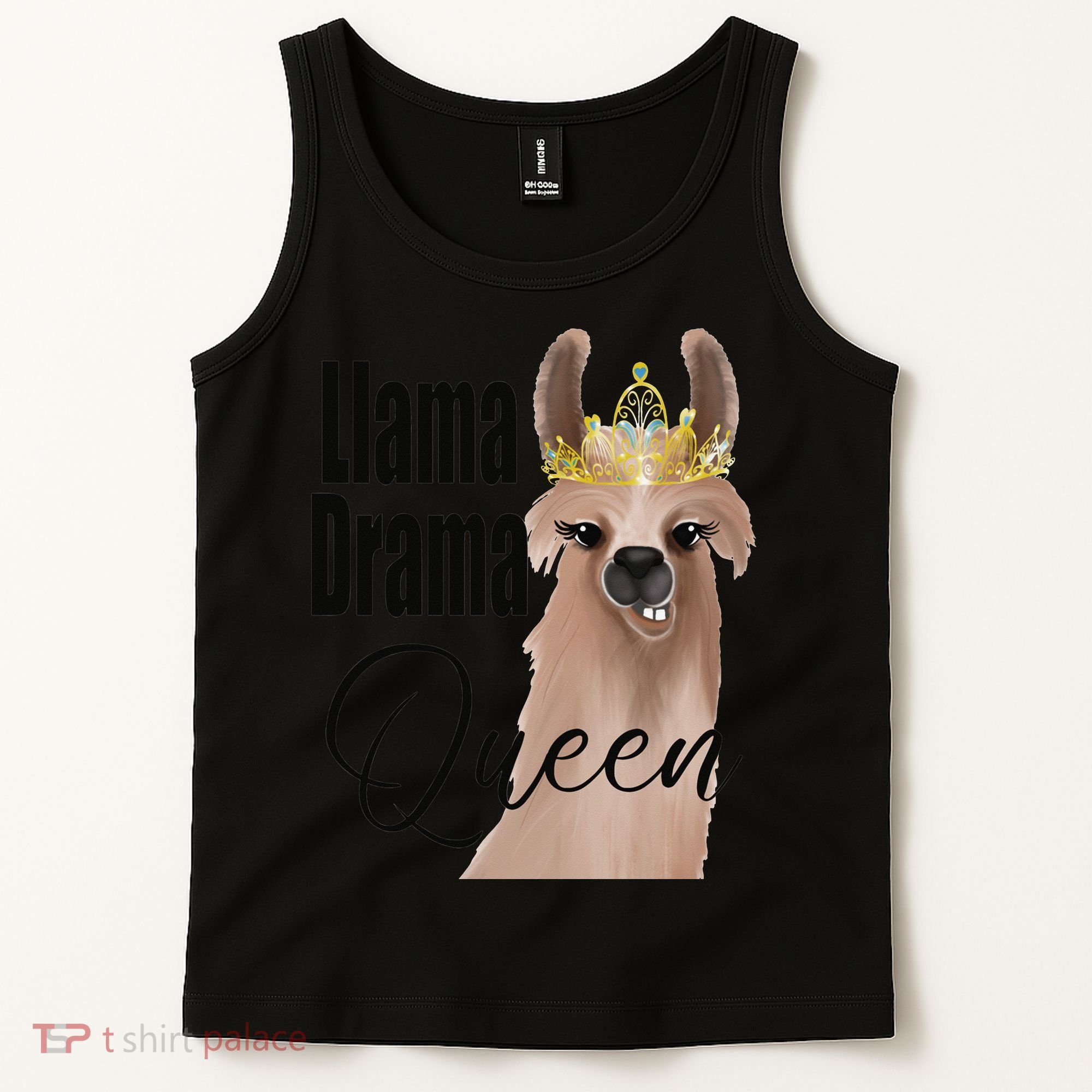Llama Drama Queen Featuring An Adorable Llama With Crown_1 Gift Tank Top