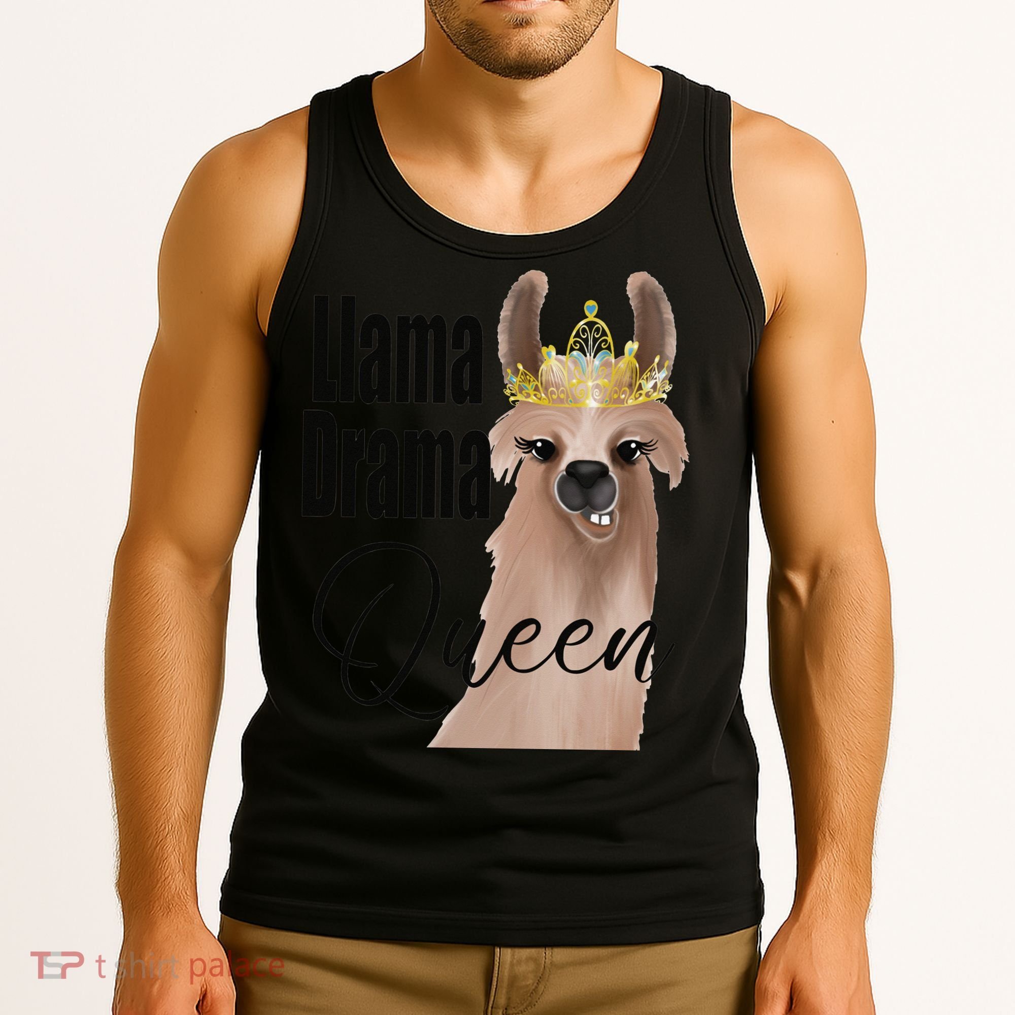 Llama Drama Queen Featuring An Adorable Llama With Crown_1 Gift Tank Top