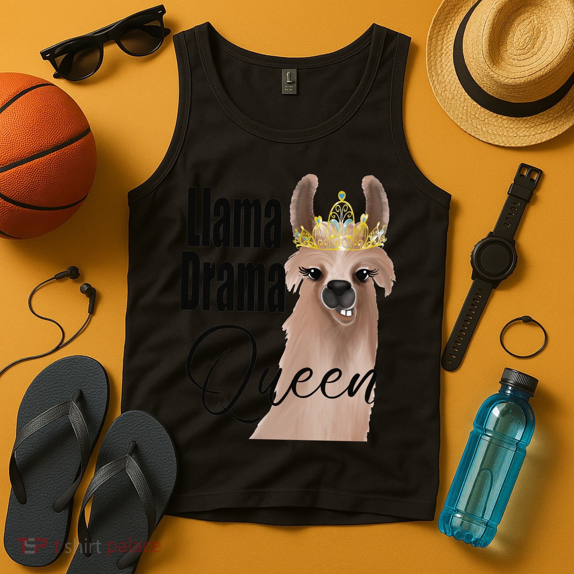 Llama Drama Queen Featuring An Adorable Llama With Crown_1 Gift Tank Top