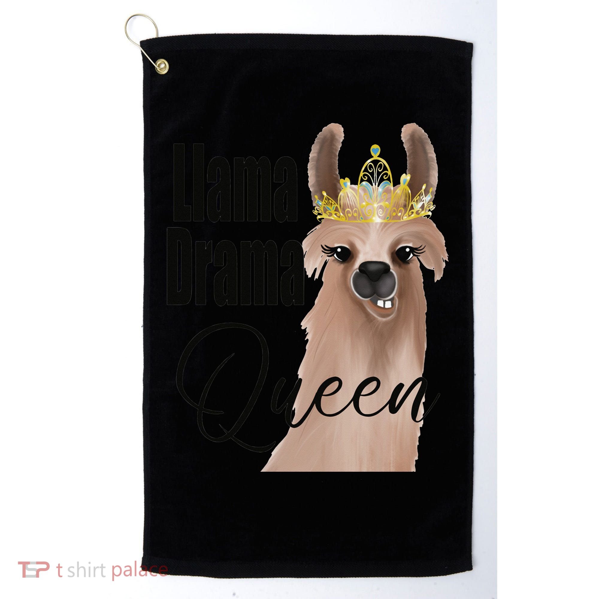Llama Drama Queen Featuring An Adorable Llama With Crown_1 Gift Golf Towel