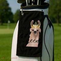 Llama Drama Queen Featuring An Adorable Llama With Crown_1 Gift Golf Towel thumb 2