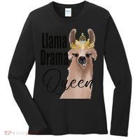 Llama Drama Queen Featuring An Adorable Llama With Crown_1 Gift Women's Long Sleeve Shirt thumb 0