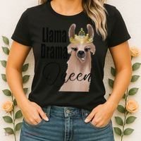 Llama Drama Queen Featuring An Adorable Llama With Crown_1 Gift Women's T-Shirt thumb 2