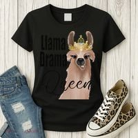 Llama Drama Queen Featuring An Adorable Llama With Crown_1 Gift Women's T-Shirt thumb 3
