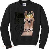 Llama Drama Queen Featuring An Adorable Llama With Crown_1 Gift Kids Sweatshirt thumb 0