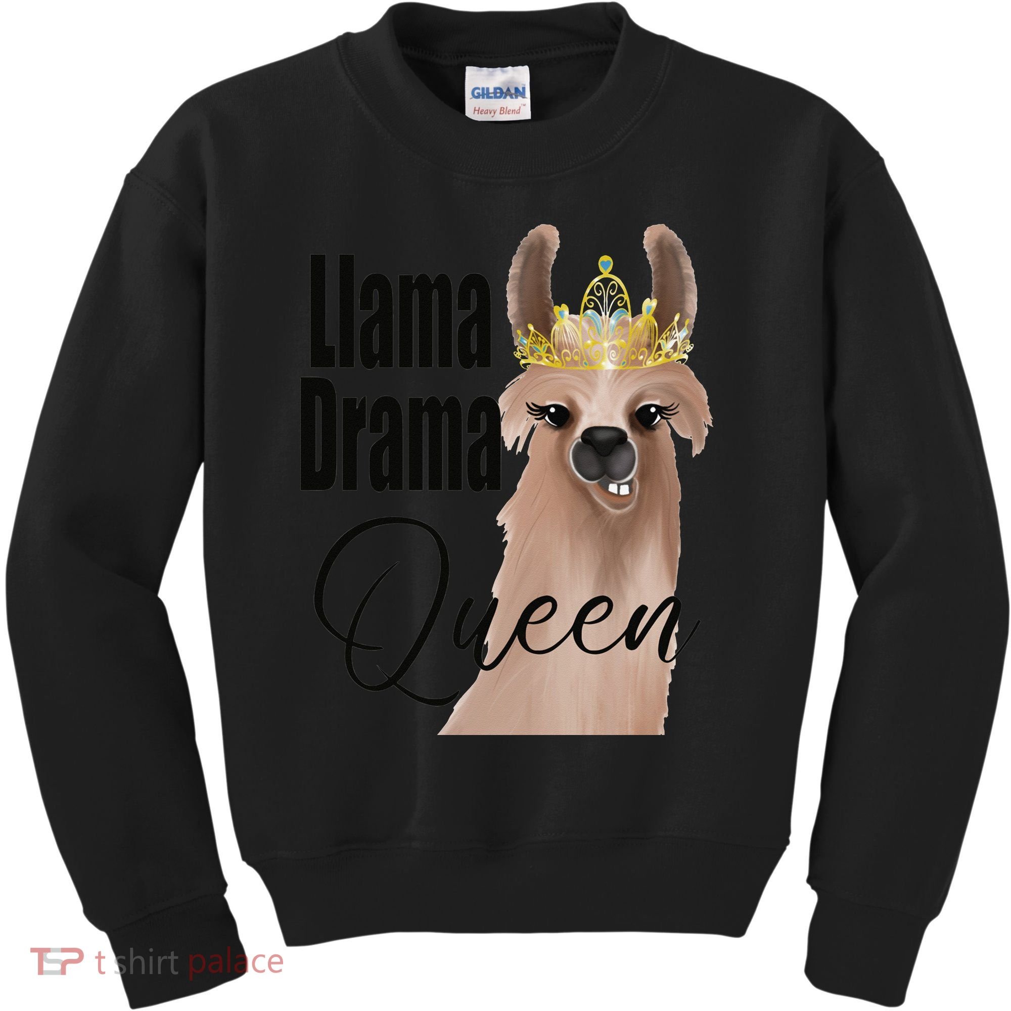 Llama Drama Queen Featuring An Adorable Llama With Crown_1 Gift Kids Sweatshirt
