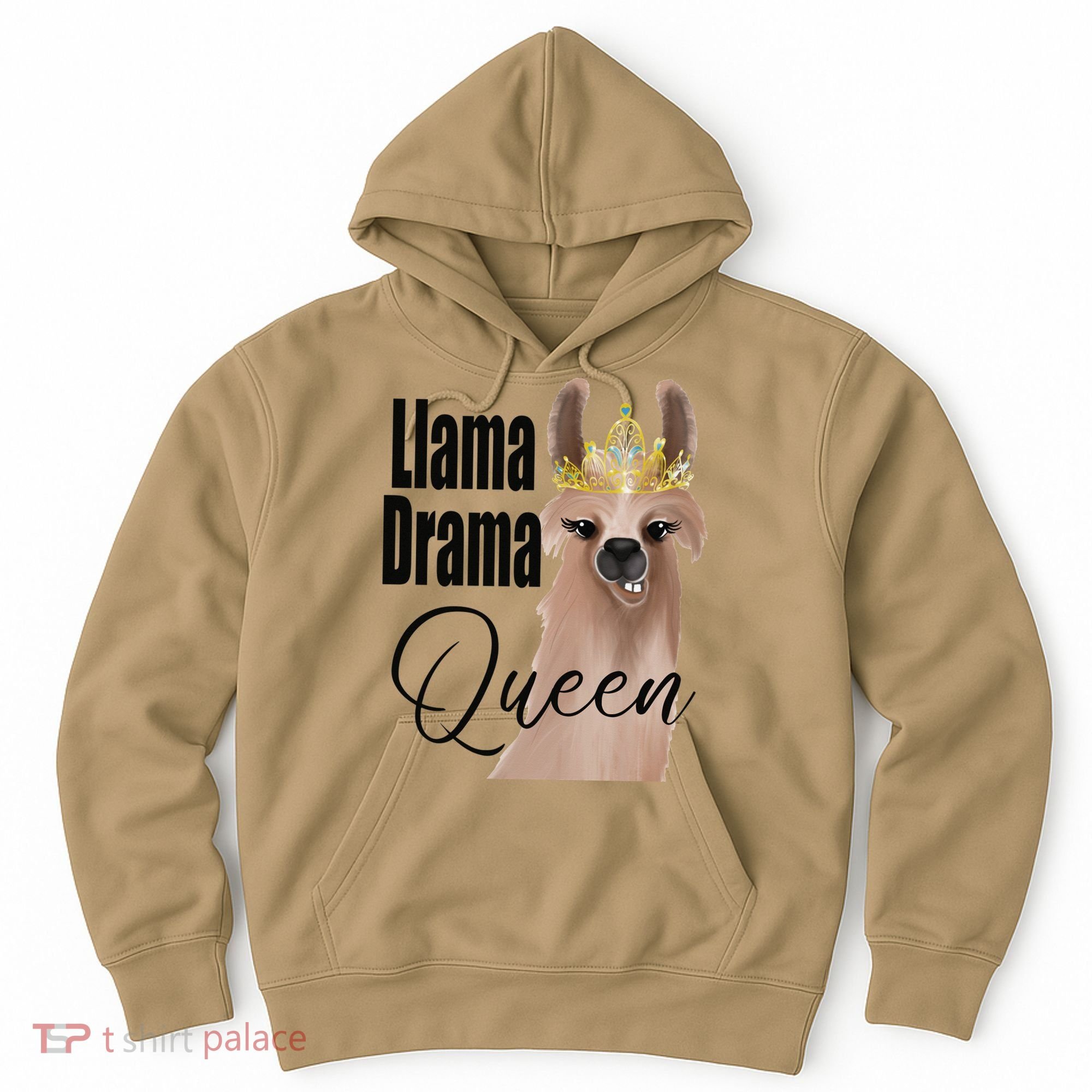 Llama Drama Queen Featuring An Adorable Llama With Crown_1 Gift Hoodie