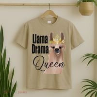 Llama Drama Queen Featuring An Adorable Llama With Crown_1 Gift T-Shirt thumb 2
