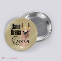 Llama Drama Queen Featuring An Adorable Llama With Crown_1 Gift Button thumb 0