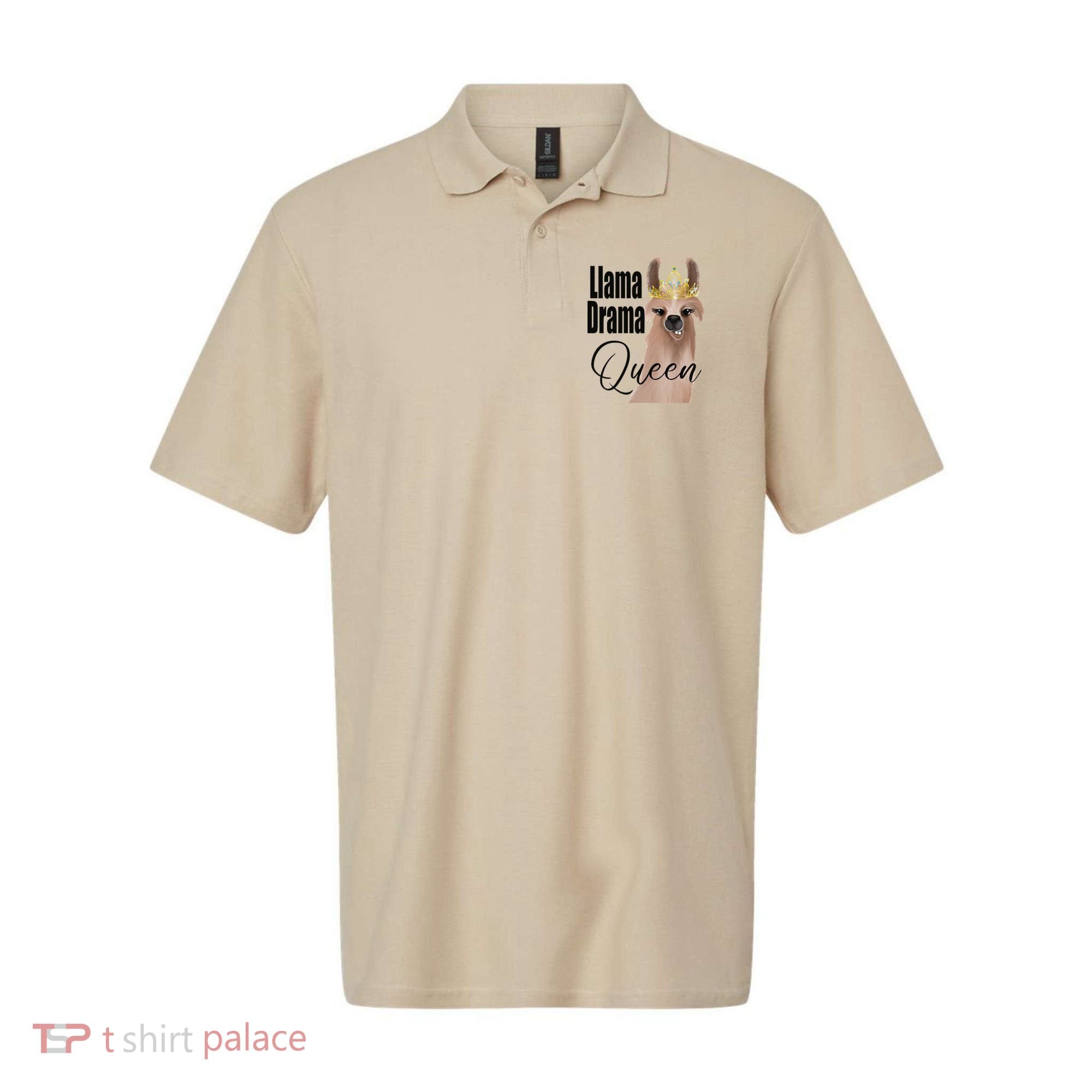 Llama Drama Queen Featuring An Adorable Llama With Crown_1 Gift Polo
