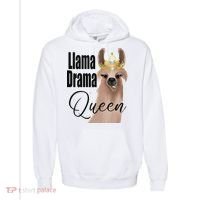 Llama Drama Queen Featuring An Adorable Llama With Crown_1 Gift Comfort Colors Garment-Dyed Hooded Sweatshirt thumb 0