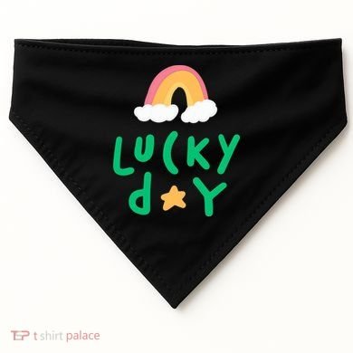Lucky Day Rainbow Star St Patrick's Day USA-Made Doggie Bandana