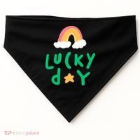 Lucky Day Rainbow Star St Patrick's Day USA-Made Doggie Bandana thumb 0