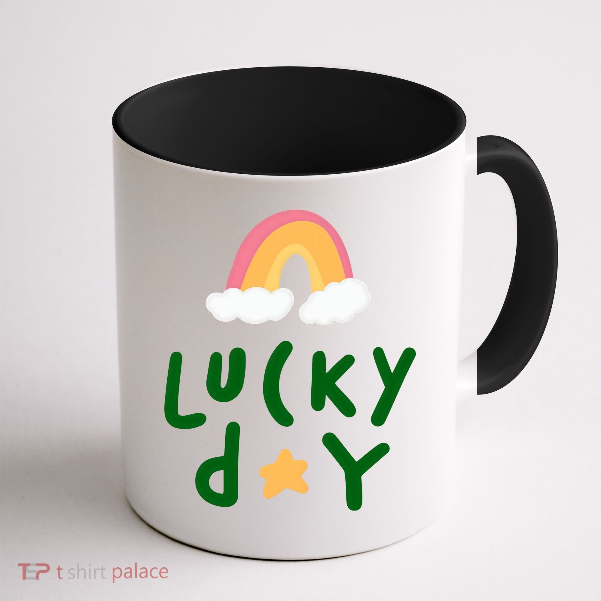 Lucky Day Rainbow Star St Patrick's Day Coffee Mug