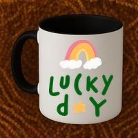 Lucky Day Rainbow Star St Patrick's Day Coffee Mug thumb 2