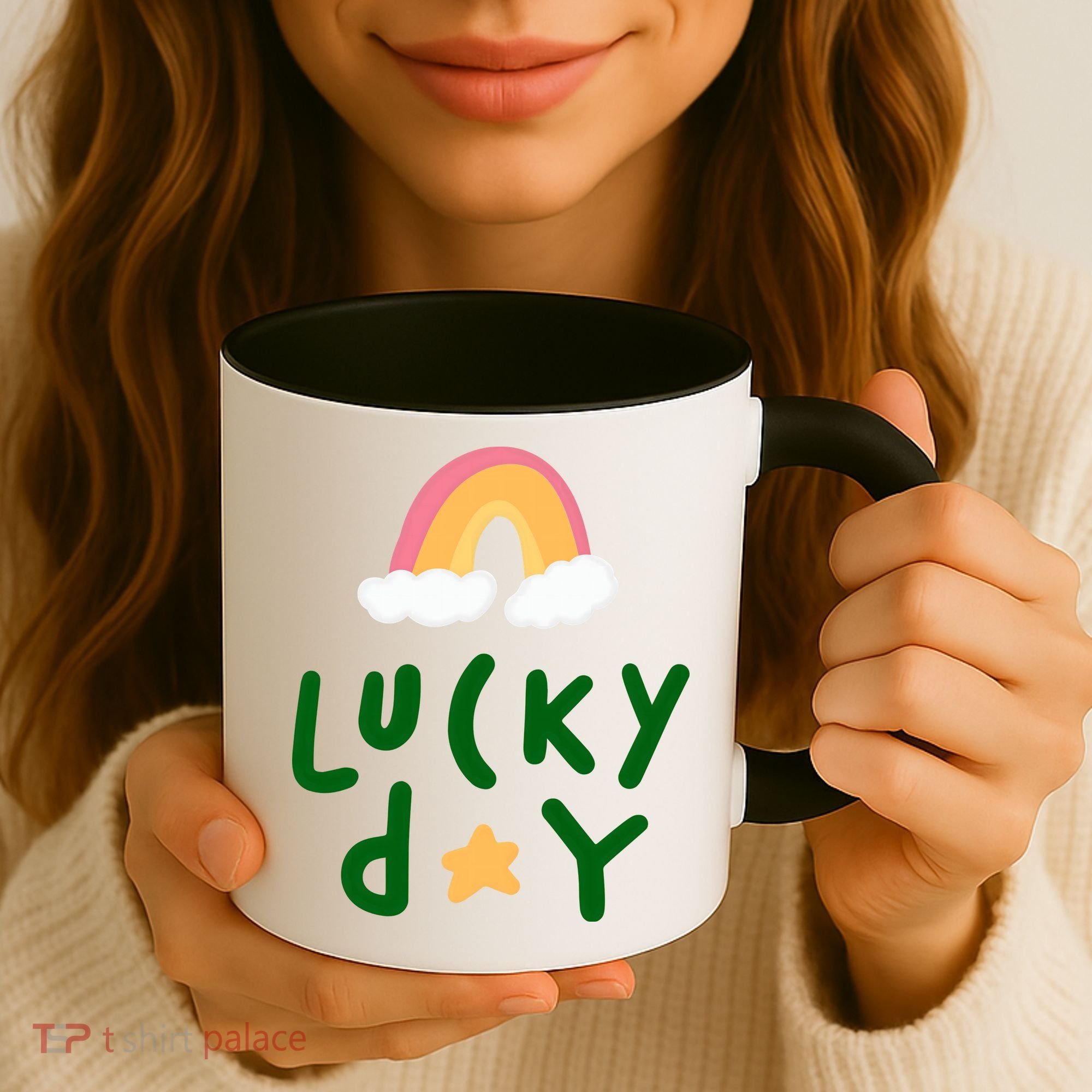 Lucky Day Rainbow Star St Patrick's Day Coffee Mug