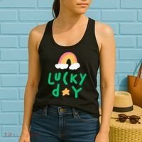Lucky Day Rainbow Star St Patrick's Day Women's Tank Top thumb 2